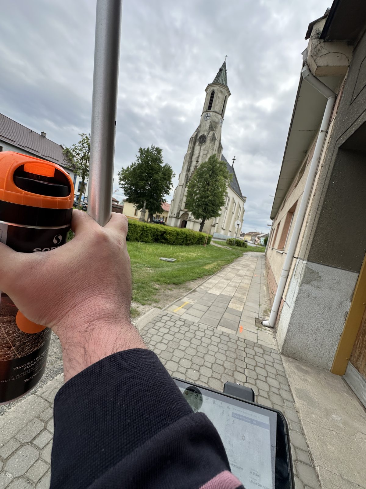 Vytyčení trasy optické sítě v terénu